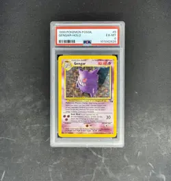 1999 POKEMON FOSSIL #5/62 GENGAR HOLO PSA 6 - Image 1