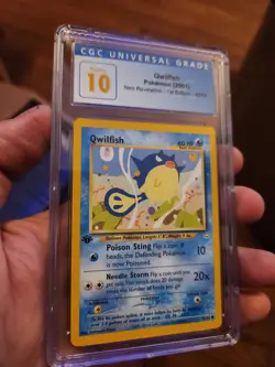(POP 12) CGC 10 PRISTINE Qwilfish 49/64 Neo Revelation 1st Edition Pokemon Card - Image 1