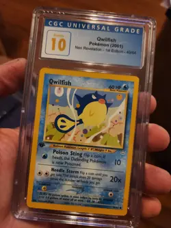 (POP 12) CGC 10 PRISTINE Qwilfish 49/64 Neo Revelation 1st Edition Pokemon Card - Image 2