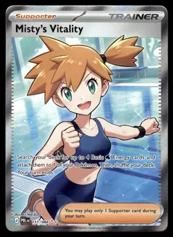 Misty's Vitality 111/084 Ultra Rare Pitch Black Pokemon Holo Near Mint - Image 1