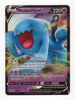 Wobbuffet V 086/202 Sword & Shield Base Set Ultra Rare Holo Pokemon Card NM - Image 1