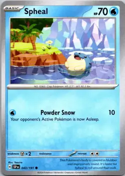 Pokemon Spheal - Normal Common SV08: Surging Sparks 043/191 NM - Image 1