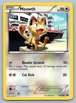 MEOWTH 80/99 COMMON NEXT DESTINIES POKEMON LP - Image 1