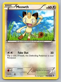 MEOWTH 106/149 COMMON BOUNDARIES CROSSED POKEMON MP - Image 1