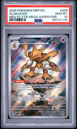 2025 POKEMON MEP EN-ME BLACK STAR PROMO #009 ALAKAZAM PSA 10 - Image 1