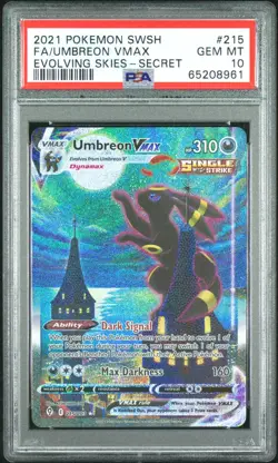 Pokemon Umbreon Vmax Evolving Skies 215/203 Secret Rare Full Alt Art PSA 10 - Image 1