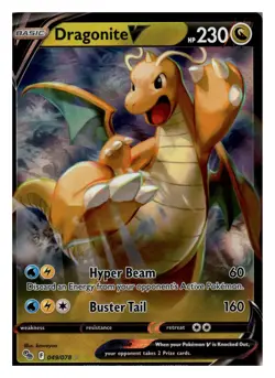Dragonite V 049/078 Pokemon GO V Rare Holo Pokemon NM - Image 1