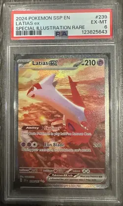 Latias EX 239/191 Special Illustration Rare Ssp En Surging Sparks Pokemon PSA 6 - Image 1