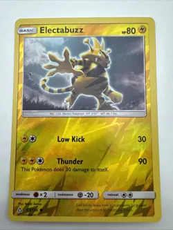 REVERSE HOLO Pokemon Sun & Moon Ultra Prism TCG Card Electabuzz 43/156 - Image 1