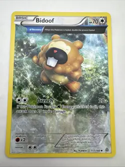 Pokemon TCG Bidoof 117/160 - English Primal Clash Rare Non Holo Card NM - Image 1