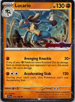 Lucario Scarlet & Violet Stamp Holo Uncommon Miscellaneous Cards & Products 114/ - Image 1