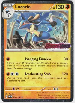 LUCARIO (SCARLET & VIOLET STAMP) 114/198 - POKEMON MISC CARDS & PRODUCTS HOLO NM - Image 1