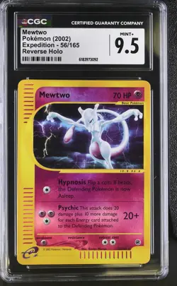 CGC 9.5 MINT+ Mewtwo 56/165 Expedition Reverse Holo Pokemon Card - Image 1