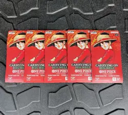LOT 5x Bandai One Piece Card Game OP-13 Carrying On His Will Booster Packs ENG - Image 1