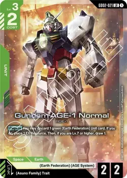 Gundam Card Game Gundam AGE-1 Normal Legend Rare Dual Impact GD02-021 - Image 1