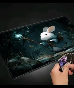 Magic Forest Rabbit TCG Playmat Rubber Non Slip MTG Fantasy Pokemon 60x35cm - Image 1
