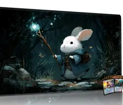 Magic Forest Rabbit TCG Playmat Rubber Non Slip MTG Fantasy Pokemon 60x35cm - Image 2