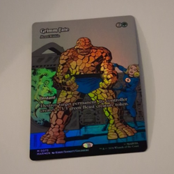Grimm Fate Borderless Comic FOIL NM Marvel Super Heroes MTG MAGIC THE GATHERING - Image 1