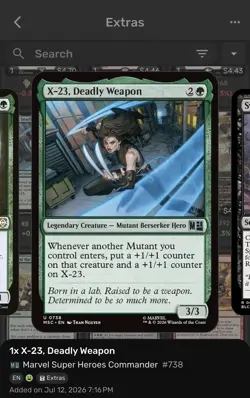 X-23, Deadly Weapon Commander: Marvel Super Heroes Regular - Image 1