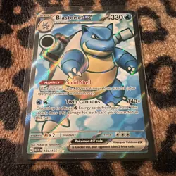 Pokemon Blastoise ex 184/165 Sv 151 Ultra Rare Full Art Holo NM - Image 1