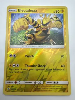 Electabuzz 42/147 Uncommon Burning Shadows Pokemon Reverse Holo Near Mint - Image 1
