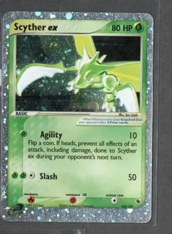 Scyther ex 102/109 Holo EX Rare Ruby & Sapphire Pokemon Moderately Played - Image 1