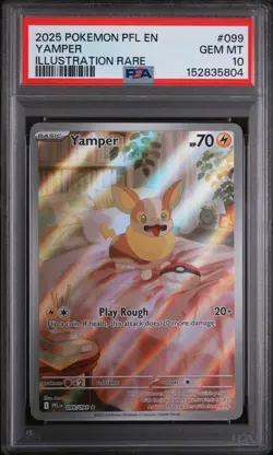 Yamper 099/094 Illustration Rare Pfl En-Phantasmal Flames Pokemon PSA 10 - Image 1