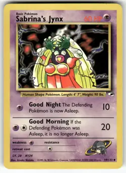 Sabrina's Jynx 59/132 Uncommon Gym Heroes Pokemon Unlimited Near Mint - Image 1