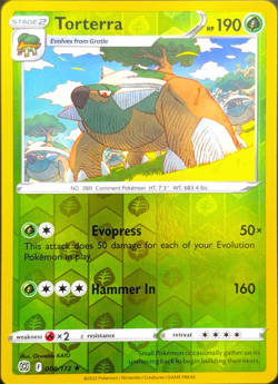 Torterra 8/172 (NM) Brilliant Stars Reverse Holo Rare - Pokemon TCG - Image 1