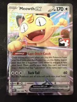 Meowth ex 062/088 NM Play Stamp Pokemon Play! Prize Pack Series 9 - Image 1