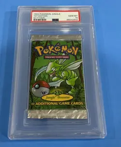 1999 Pokemon PSA 10 GEM MINT 1st Edition Jungle Booster Pack Scyther - Image 1