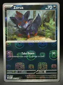 Pokemon TCG Zorua 061/086 Master Ball Holo Scarlet & Violet White Flare NM/M - Image 1