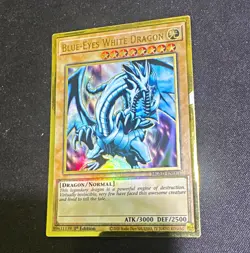 Yu-Gi-Oh! Blue-Eyes White Dragon MGED-EN001 1st Ed Premium Gold (Misprint) - Image 1