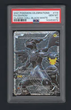PSA 10 Zekrom Full Art 114/114 Celebrations 2021 English Pokemon - Image 1