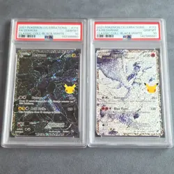 2021 Pokemon Celebrations Reshiram #113 & Zekrom #114 PSA 10 Set Sequential - Image 1
