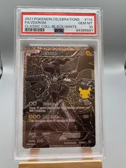 2021 Pokemon Celebrations FA/Zekrom Classic Collection Black/White #114 PSA 10 - Image 1