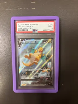 Pokemon TCG Dragonite v Alternate Art Evolving Skies 192/203 PSA 9 - Image 1