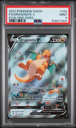 Dragonite V Alternate Full Art 192/203 Evolving Skies #192 Alt MINT PSA 9 - Image 1