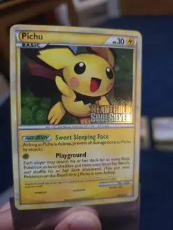 Pichu 28/123 HeartGold SoulSilver Prerelease Stamped Promo Cosmos Pokemon Card - Image 1