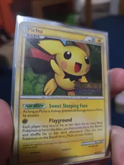 Pichu 28/123 HeartGold SoulSilver Prerelease Stamped Promo Cosmos Pokemon Card - Image 3