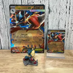Pokemon Mega Lucario Ex 012 Promo Big And Small And Figure Package - Image 1
