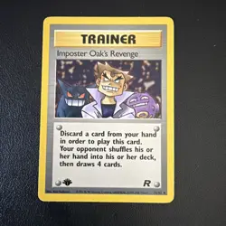 Imposter Oak’s Revenge Uncommon 1st Edition Team Rocket Pokemon Card - Image 1