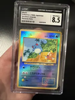 Marill 1999 Southern Islands Japanese Reverse Holo Pokemon Card CGC 8.5 NM-M + - Image 3