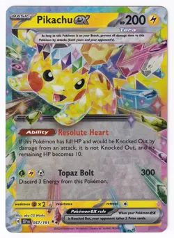 Pokemon TCG Pikachu ex 057/191 Double Rare Surging Sparks Holo NM - Image 1