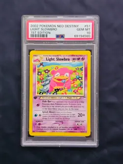 2002 POKEMON NEO DESTINY 1ST EDITION #51 LIGHT SLOWBRO PSA 10 - Image 1