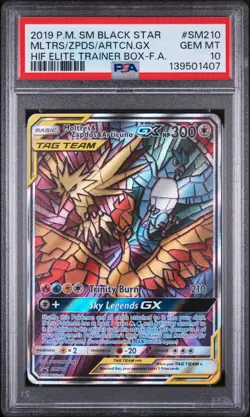 2019 POKEMON SM BLACK STAR PROMO FULL ART/MOLTRES & ZAPDOS & ARTICUNO GX PSA 10 - Image 1