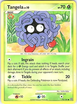 Tangela 78/100 Common Stormfront Pokemon LP - Image 1
