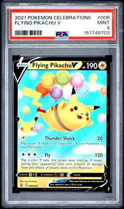 2021 POKEMON CELEBRATIONS #006 FLYING PIKACHU V PSA 9 - Image 1