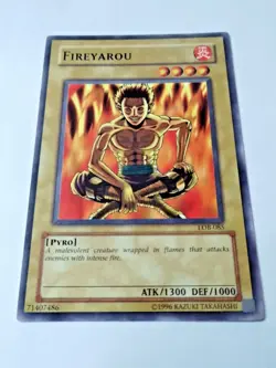 YuGiOh Fireyarou Legend of Blue Eyes White Dragon LOB085 Unlimited -Uncirculated - Image 2