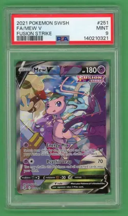 Mew V Pokemon Fusion Strike Full Art 251/264 PSA9 - Image 1